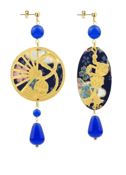 Lebole Maison Orecchini Temari-sensu Blu