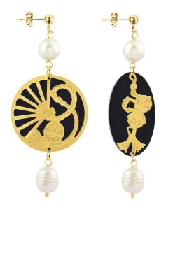 Lebole Maison Orecchini Temari-sensu Plexi Nero Mini Perla