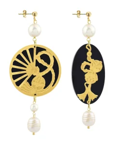 Lebole Maison Orecchini Temari-sensu Plexi Nero Perla