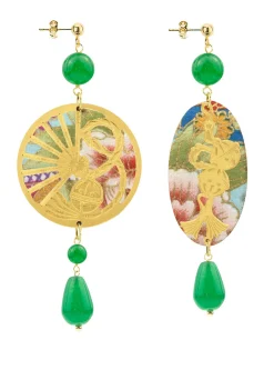 Lebole Maison Orecchini Temari-sensu Verde