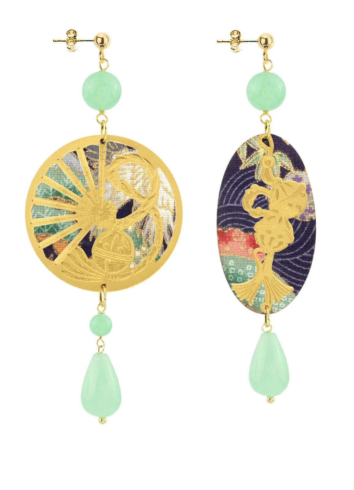 Lebole Maison Orecchini Temari-sensu Verde Giada