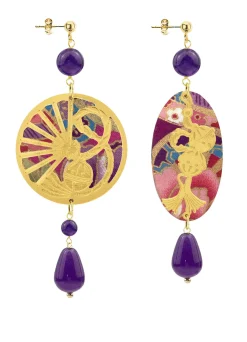 Lebole Maison Orecchini Temari-sensu Viola
