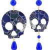 Lebole Maison Orecchini Teschio Grande Blu