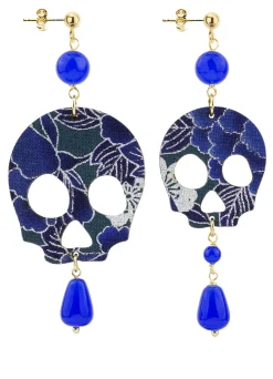 Lebole Maison Orecchini Teschio Grande Blu