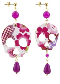 Lebole Maison Orecchini Teschio Grande Fucsia