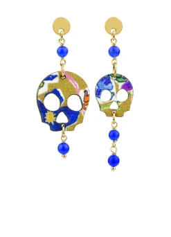 Lebole Maison Orecchini Teschio Mini Blu