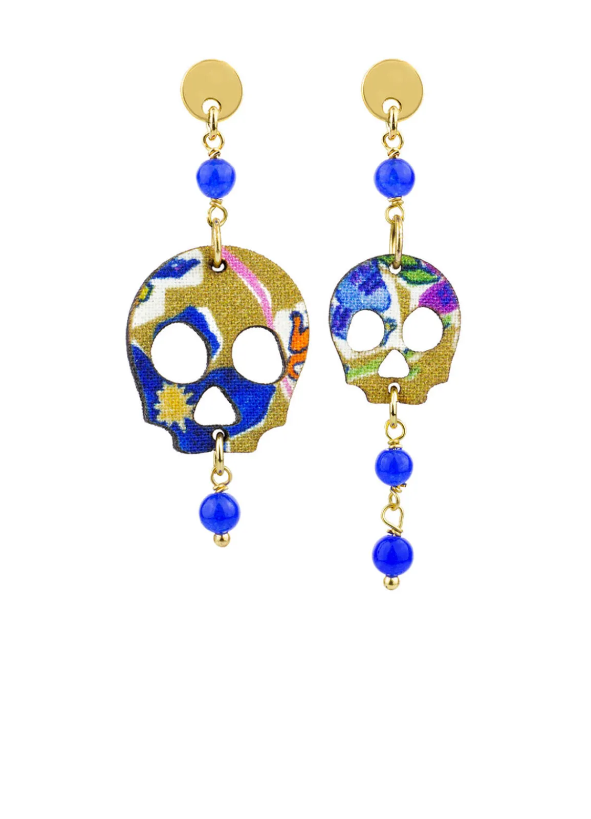 Lebole Maison Orecchini Teschio Mini Blu