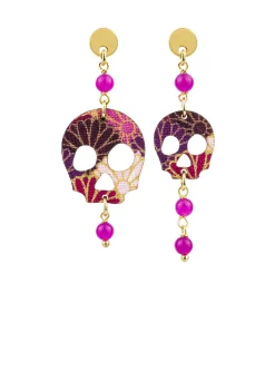 Lebole Maison Orecchini Teschio Mini Fucsia