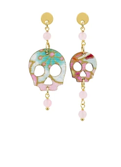 Lebole Maison Orecchini Teschio Mini Rosa