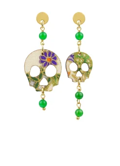 Lebole Maison Orecchini Teschio Mini Verde