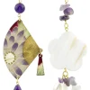 Lebole Maison Orecchini Ventaglio E Fiore Madreperla Piccolo Viola