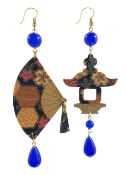 Lebole Maison Orecchini Ventaglio Grande Blu