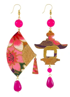 Lebole Maison Orecchini Ventaglio Grande Fucsia