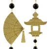 Lebole Maison Orecchini Ventaglio Grande Oro Nero