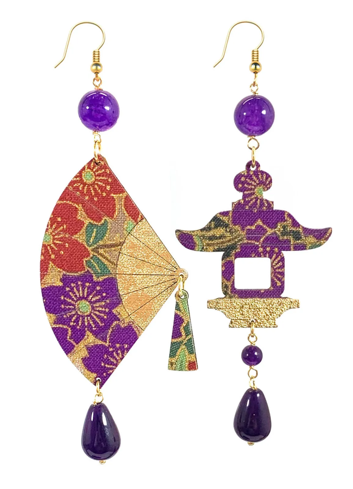 Lebole Maison Orecchini Ventaglio Grande Viola