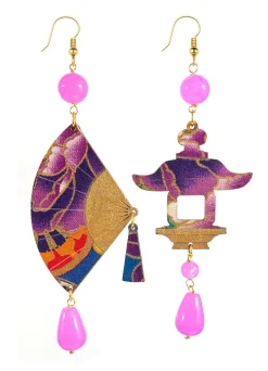 Lebole Maison Orecchini Ventaglio Grande Viola Chiaro