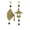 Lebole Maison Orecchini Ventaglio Mini Oro Nero