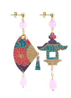 Lebole Maison Orecchini Ventaglio Piccolo Rosa Fluo