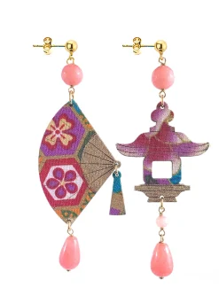 Lebole Maison Orecchini Ventaglio Piccolo Rosa Sfaccettato