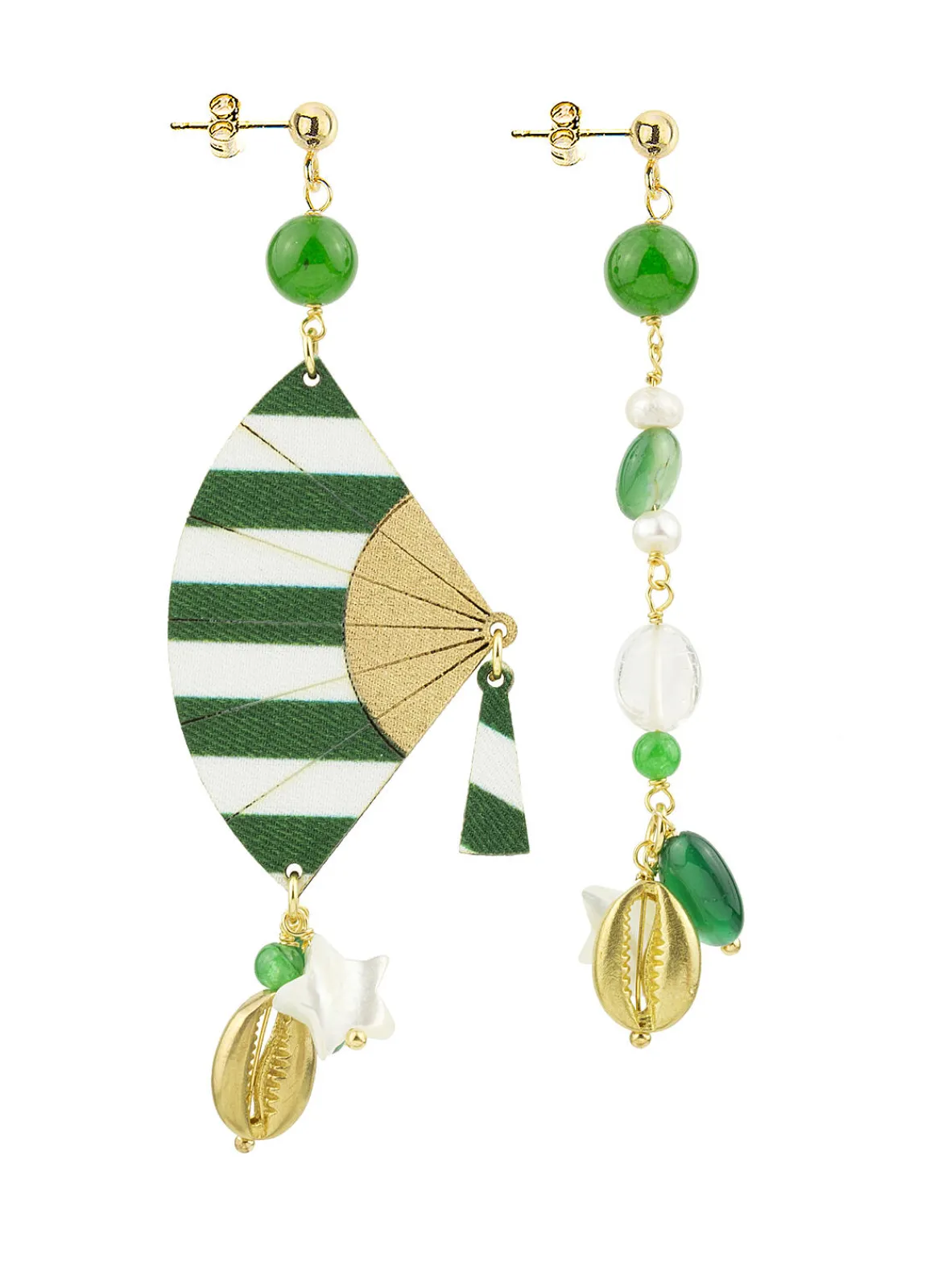 Lebole Maison Orecchini Ventaglio Piccolo Righe Verde