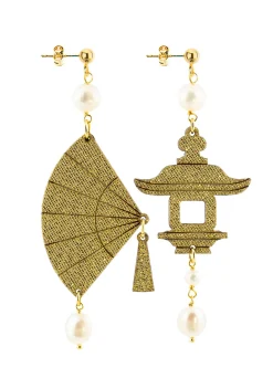Lebole Maison Orecchini Ventaglio Piccolo Oro Perla