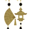 Lebole Maison Orecchini Ventaglio Piccolo Oro Nero