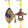 Lebole Maison Orecchini Ventaglio Piccolo Giallo