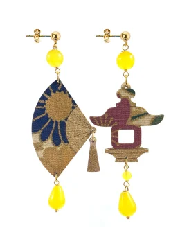 Lebole Maison Orecchini Ventaglio Piccolo Giallo