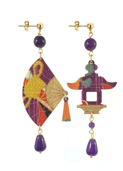 Lebole Maison Orecchini Ventaglio Piccolo Viola