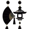 Lebole Maison Orecchini Ventaglio Plexi Grande Nero