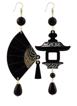 Lebole Maison Orecchini Ventaglio Plexi Grande Nero