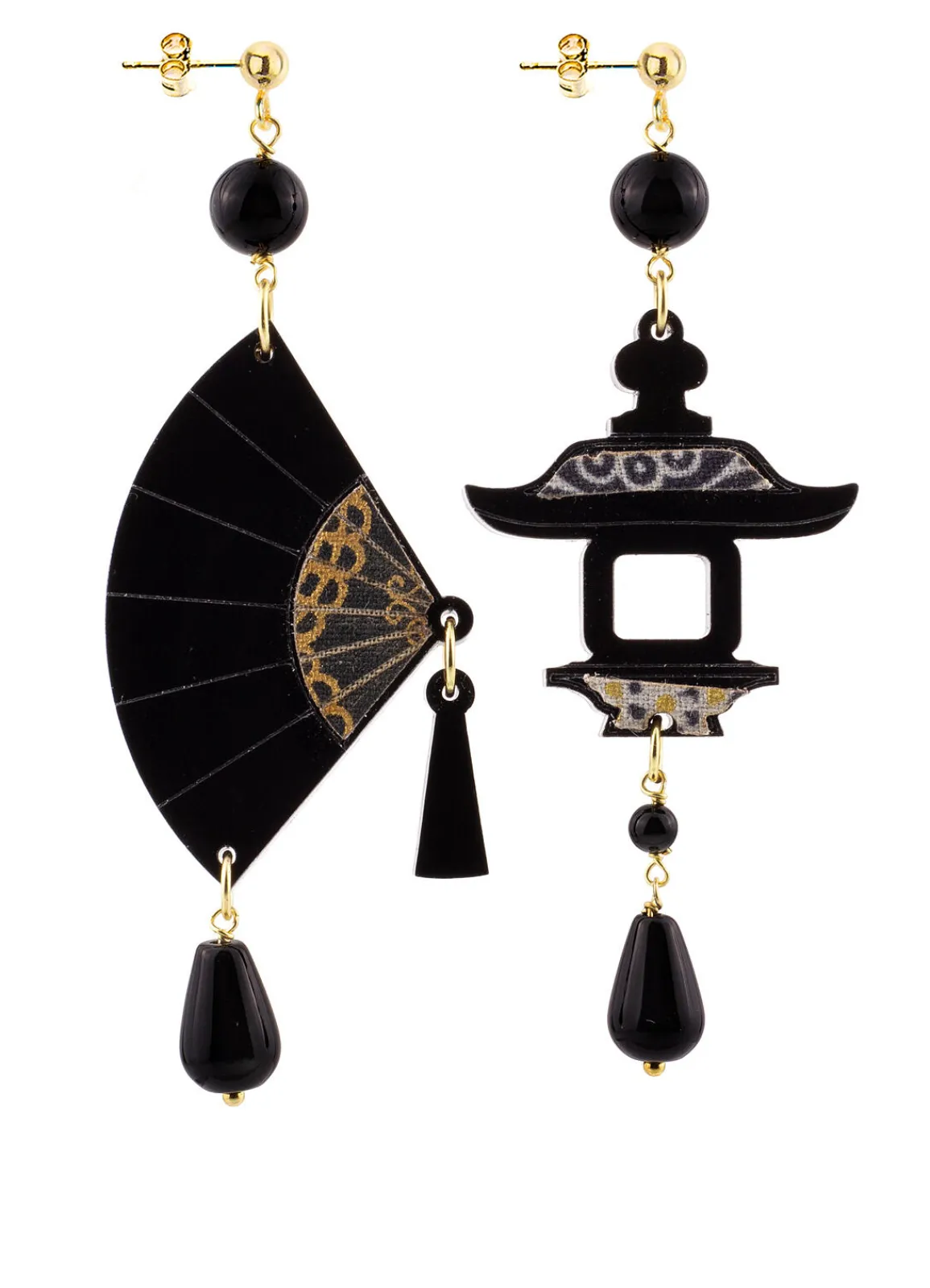 Lebole Maison Orecchini Ventaglio Plexi Piccolo Nero