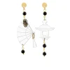 Lebole Maison Orecchini Ventaglio Plexi Trasparente Mini Nero