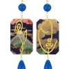 Lebole Maison Orecchini Viso E Fiore Blu