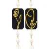 Lebole Maison Orecchini Viso E Fiore Mini Lungo Plexi Nero Perla