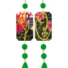 Lebole Maison Orecchini Viso E Fiore Mini Lungo Verde