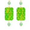 Lebole Maison Orecchini Viso E Fiore Mini Pois Verde Giada