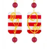 Lebole Maison Orecchini Viso E Fiore Mini Righe Rubino