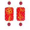 Lebole Maison Orecchini Viso E Quadrifoglio Mini Pois Rubino