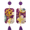 Lebole Maison Orecchini Viso E Quadrifoglio Viola