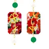 Lebole Maison Orecchini Viso E Quadrifoglio Fiori Mini Perla E Verde Oliva