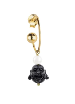 Lebole Maison Orecchino Hoop Buddha Nero Perla