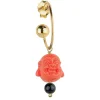Lebole Maison Orecchino Hoop Buddha Rosso Nero