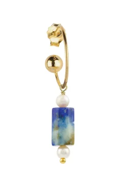 Lebole Maison Orecchino Hoop Cilindro Blu Perla