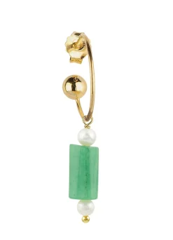 Lebole Maison Orecchino Hoop Cilindro Verde Perla