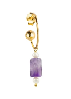 Lebole Maison Orecchino Hoop Cilindro Viola Perla