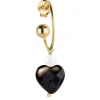 Lebole Maison Orecchino Hoop Cuore Nero Perla