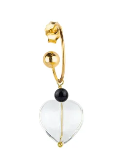 Lebole Maison Orecchino Hoop Cuore Trasparente Nero