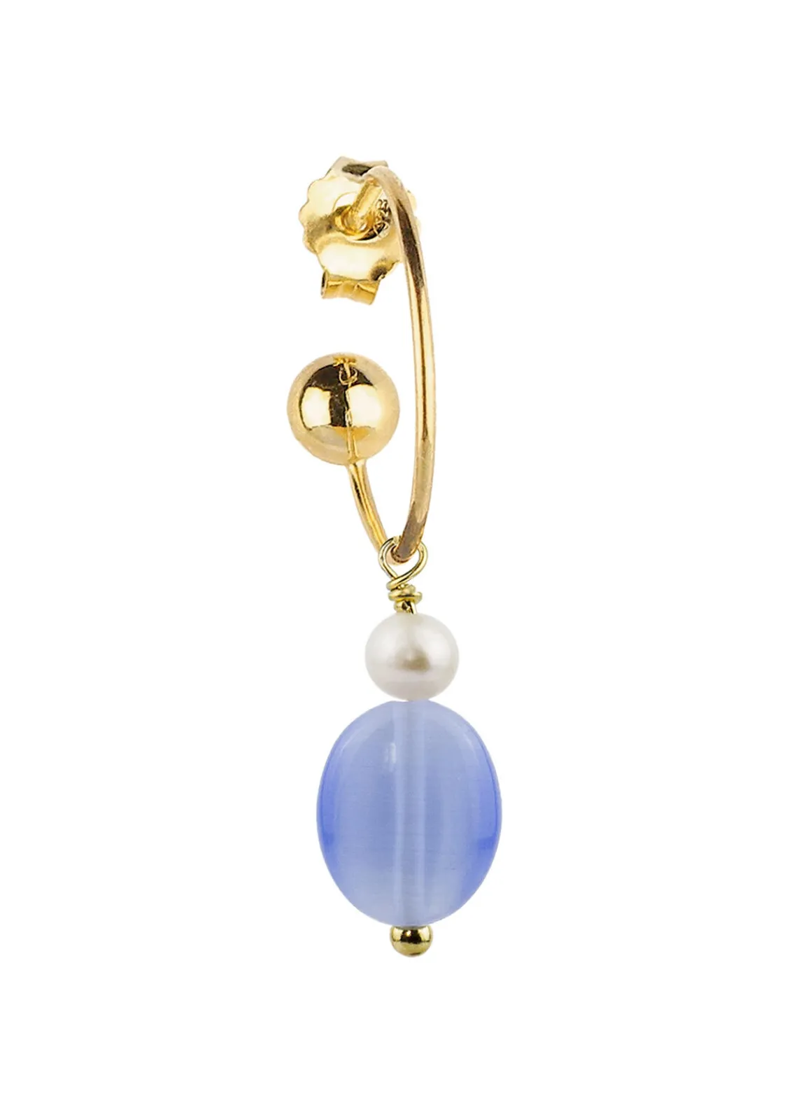 Lebole Maison Orecchino Hoop Goccia Celeste Perla