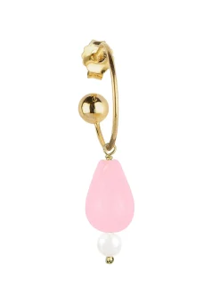 Lebole Maison Orecchino Hoop Goccia Rosa Perla